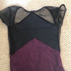 Black and purple leotard